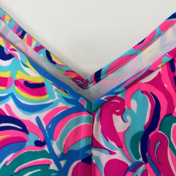 Lilly Pulitzer Lela Silk Dress in gorgeous, colorful Psychedelic Sunshine Print - Picture 8 of 14